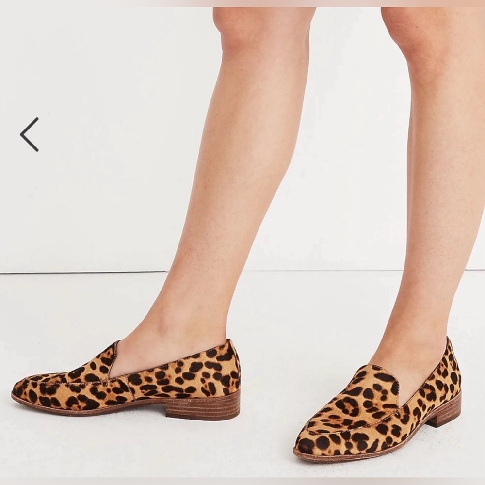 Madewell francés calf hair Leopard-Print Slip-On Loafers in Tan and Black sz 6.5